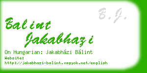 balint jakabhazi business card